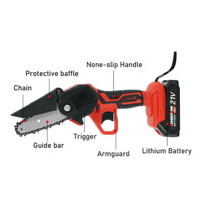 High Quality Garden Hand Tools Mini Chainsaw Cordless Electric Lithium Chainsaw