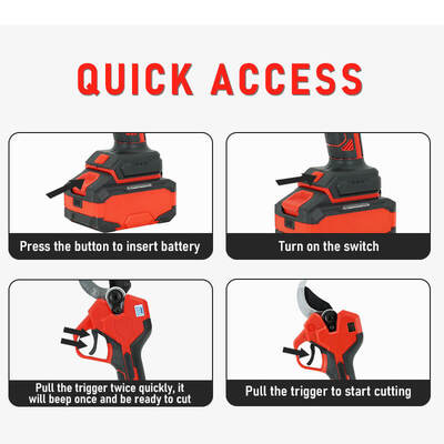 45mm Cordless Electric Pruner Shears with Brushless Motor and 21V Battery for Long Working Time