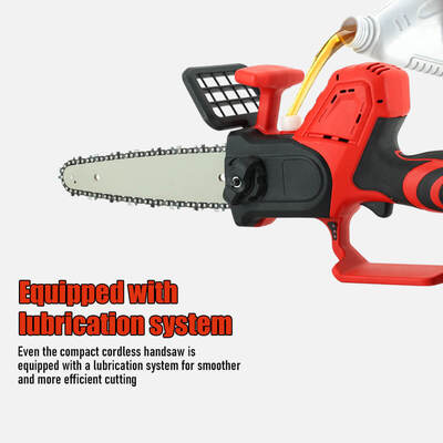 8 Inch Battery Powered Mini Chainsaw with Automatic Chain Tension and Oil Pump