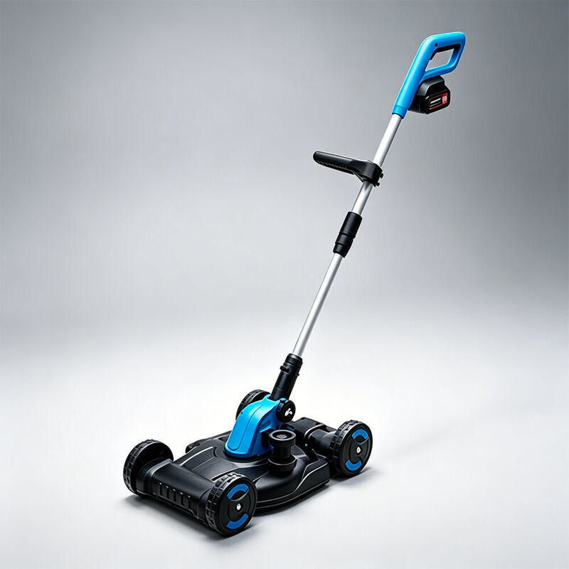 21V Compact Lawn Mower for Small Lawn Property Maintenance Wheeled Cordless Grass Trimmer Backyard Mowing